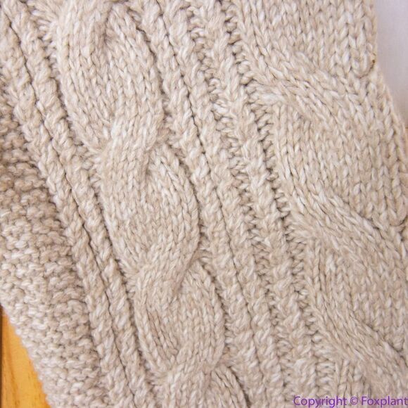 NEW Chico's Cable Yarn Wool Blend Fair Isle Tan Sweater, L - Picture 13 of 16